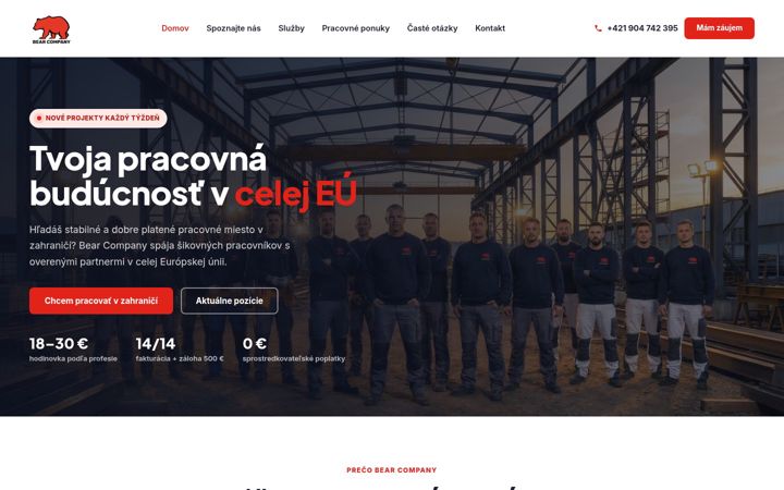 Screenshot of bearcompany.sk