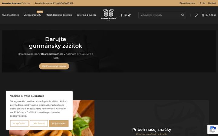 Snímek obrazovky beardedbrothersshop.sk