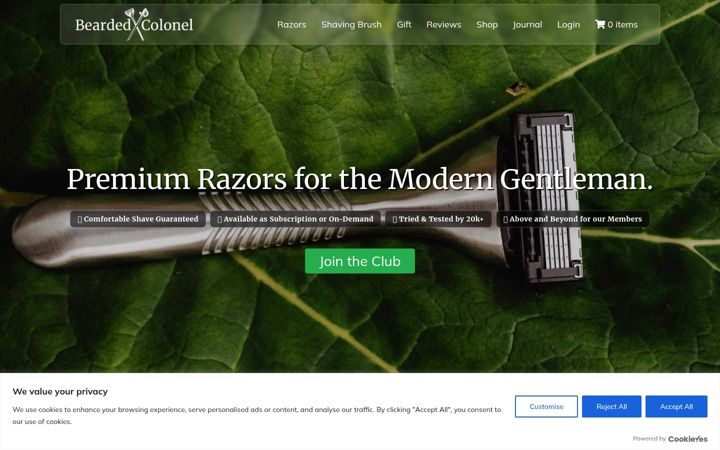Screenshot of beardedcolonel.co.uk