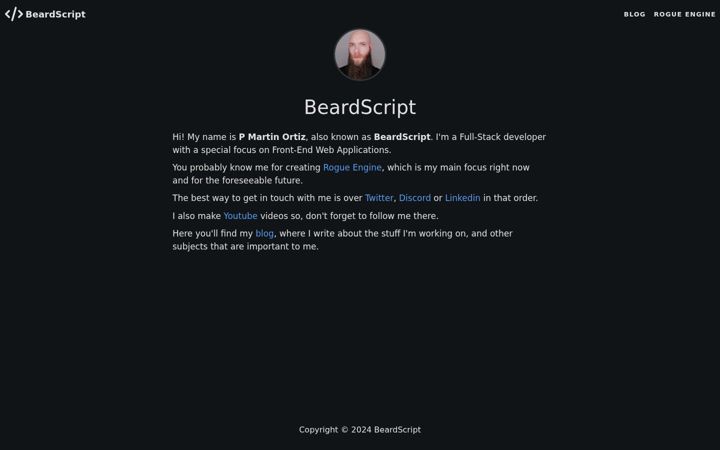 Screenshot of beardscript.com