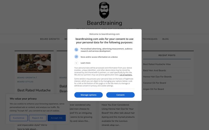 Screenshot of beardtraining.com