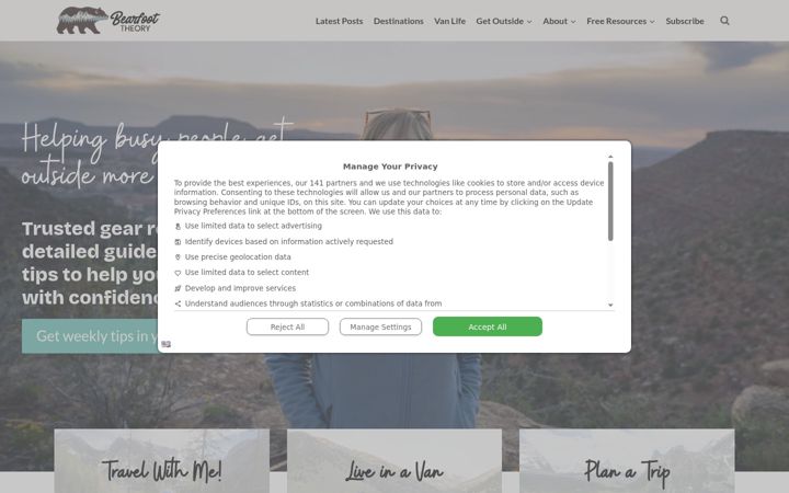Screenshot of bearfoottheory.com