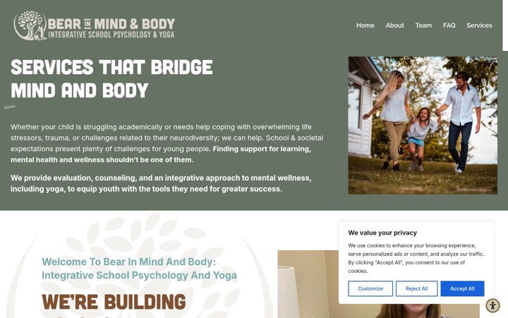 Screenshot of bearinmindandbody.com