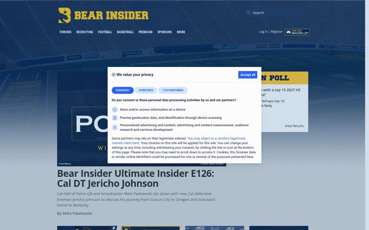 Screenshot of bearinsider.com