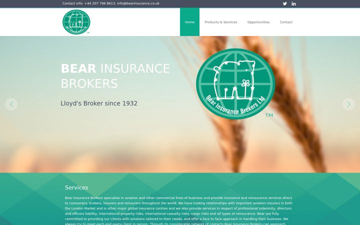 Screenshot of bearinsurance.co.uk