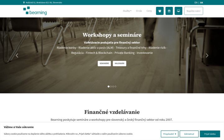 Snímek obrazovky bearning.sk