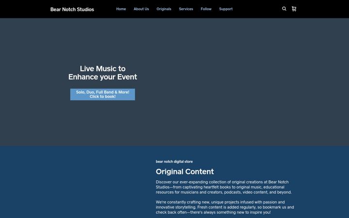 Screenshot of bearnotchstudios.com