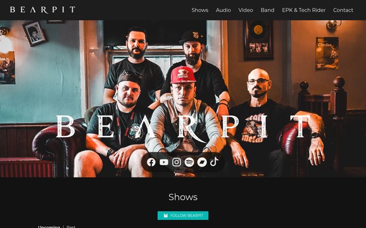 Screenshot of bearpitband.com
