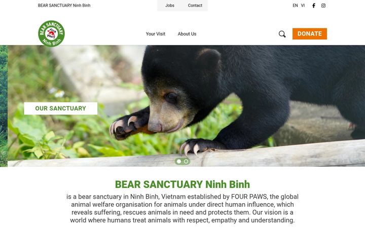 Ekraanipilt saidist bearsanctuary-ninhbinh.org