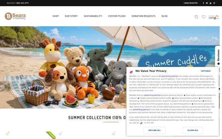Screenshot του bearsforhumanity.com