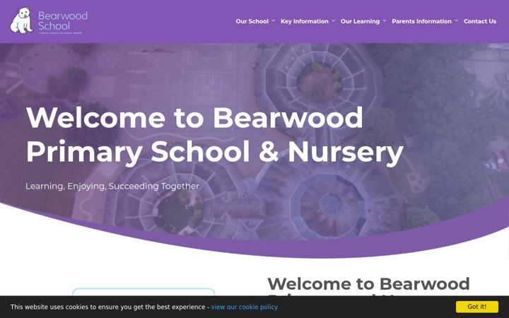 Screenshot of bearwood.poole.sch.uk