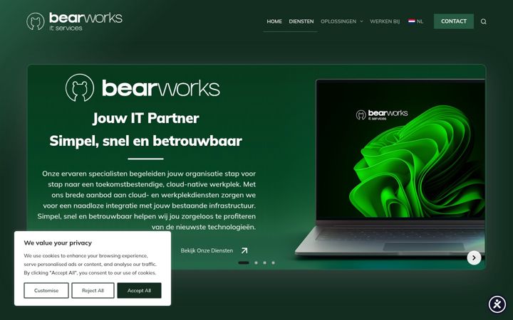 Screenshot of bearworks.nl