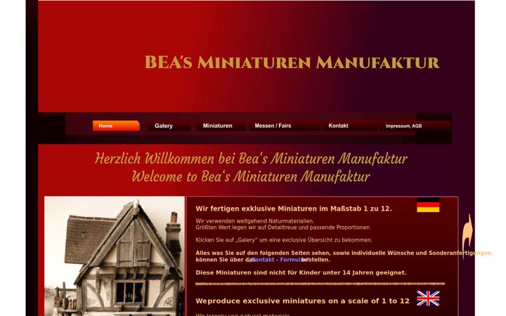 Screenshot of beas-miniaturen-manufaktur.de