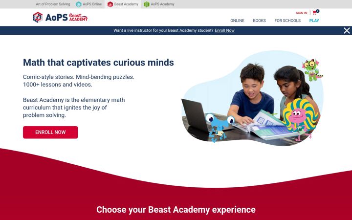Screenshot of beastacademy.com