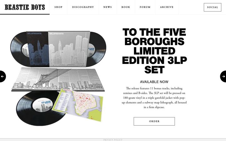 Screenshot of beastieboys.com