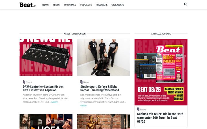 Screenshot di beat.de