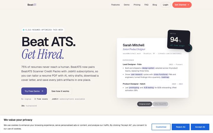 Screenshot of beatats.app