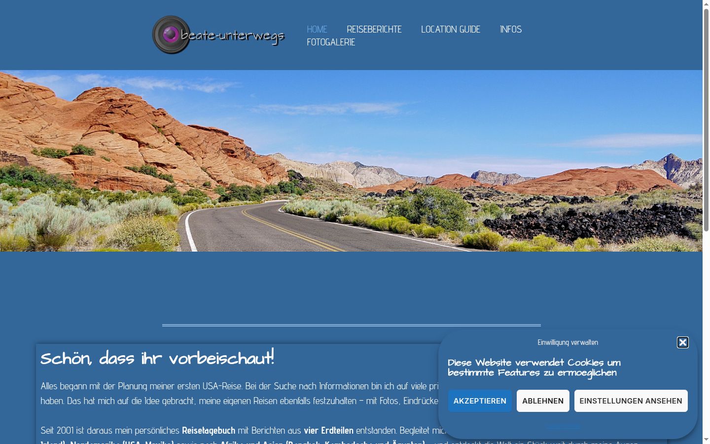 Screenshot of the consent banner shown before any interaction