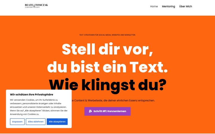 Screenshot of beatetomczak.de