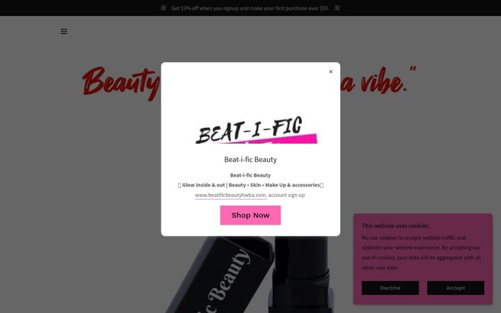 Screenshot of beatificbeautyhwba.com