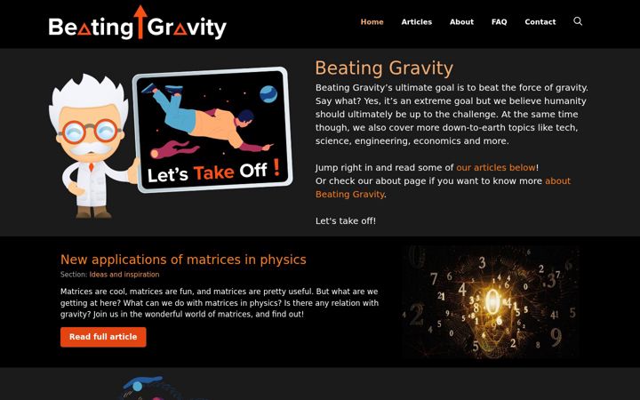 Screenshot of beatinggravity.com