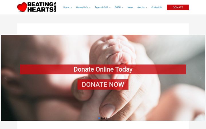 Screenshot of beatingheartsmalta.org