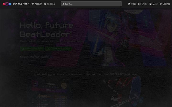 Screenshot of beatleader.com