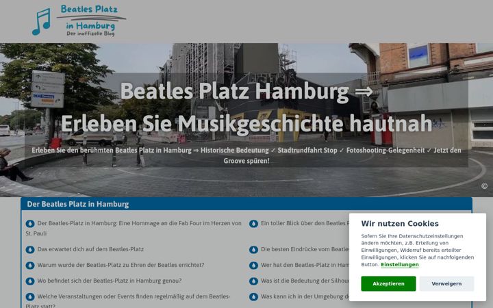 Screenshot of beatles-platz-hamburg.de