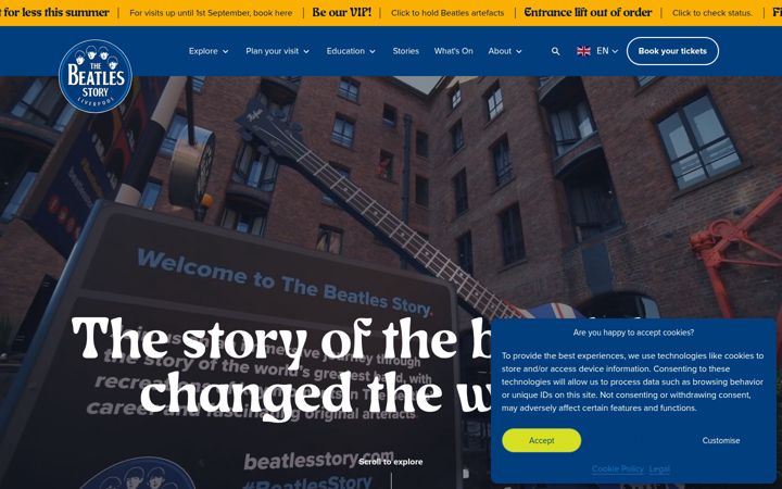 Screenshot of beatlesstory.com