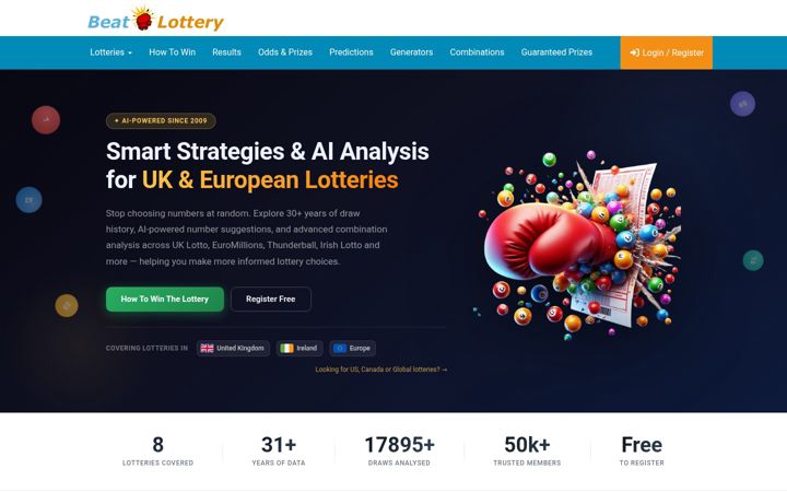 Screenshot of beatlottery.co.uk