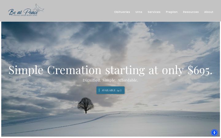 Screenshot of beatpeacecrematory.com