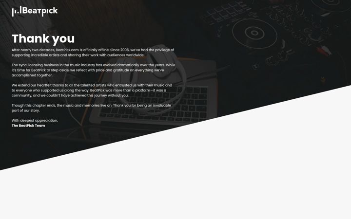 Screenshot of beatpick.com