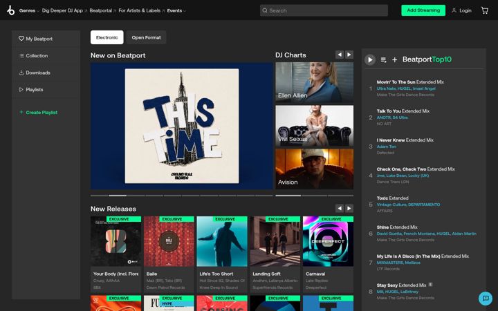 Екранна снимка на beatport.com