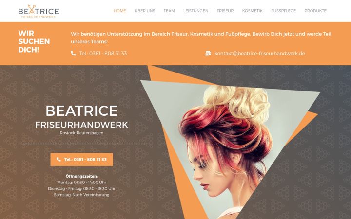 Screenshot of beatrice-friseurhandwerk.de