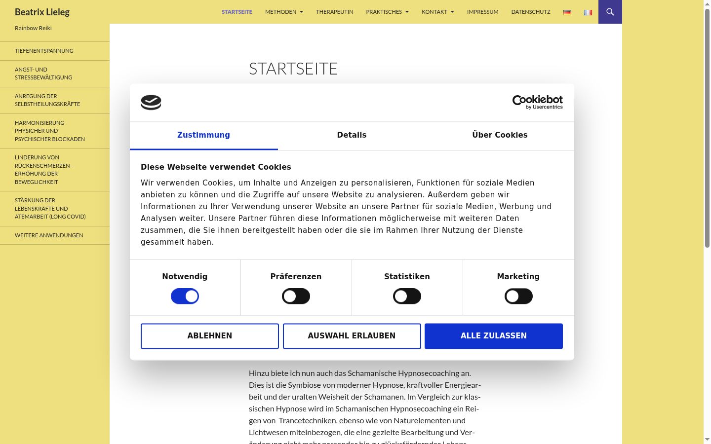 Sutikimo reklamjuostės, rodytos prieš bet kokią sąveiką, ekrano kopija