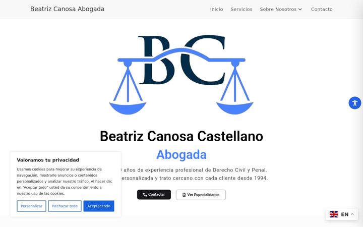 Screenshot of beatrizcanosaabogada.es
