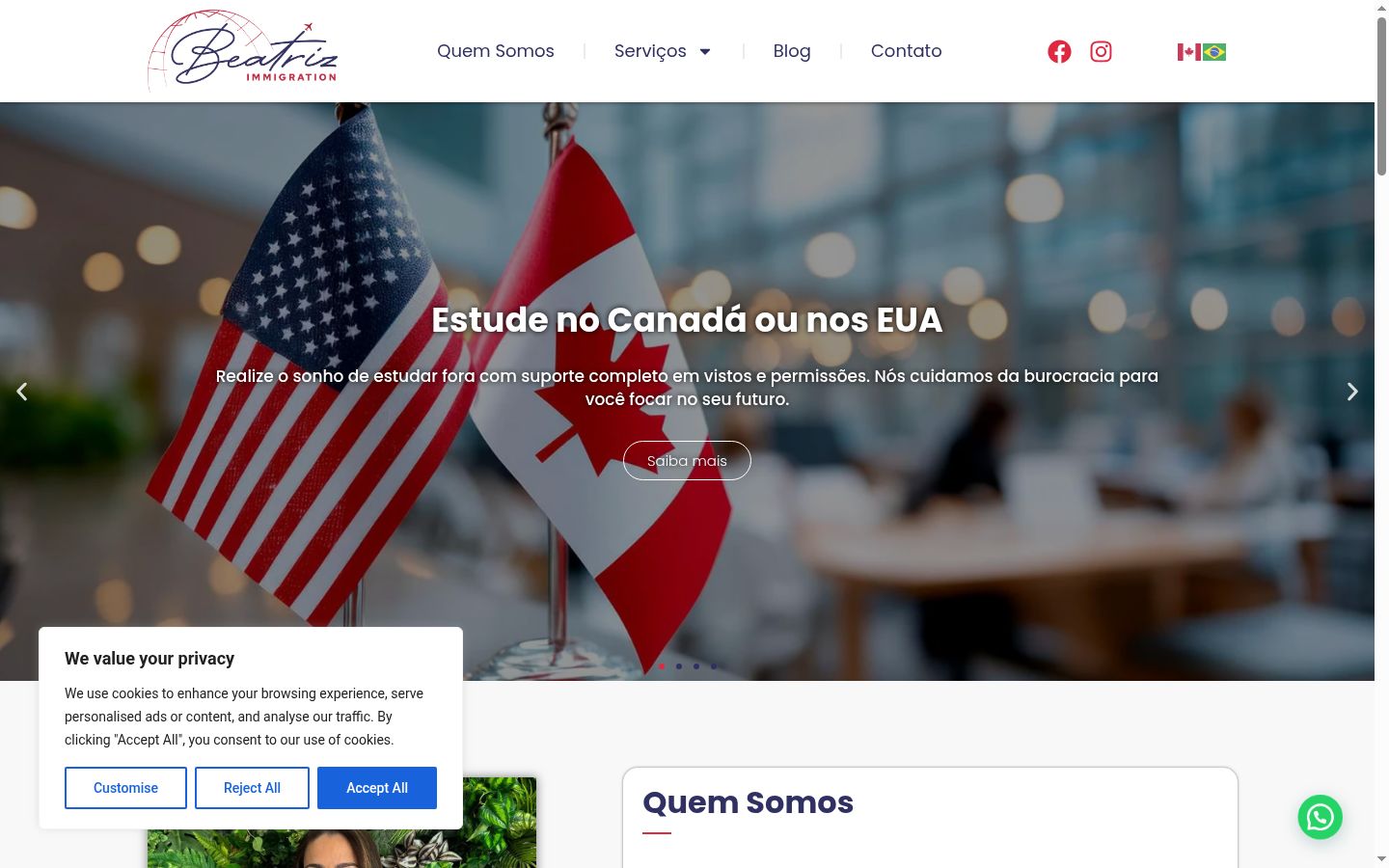 Screenshot del banner di consenso mostrato prima di qualsiasi interazione