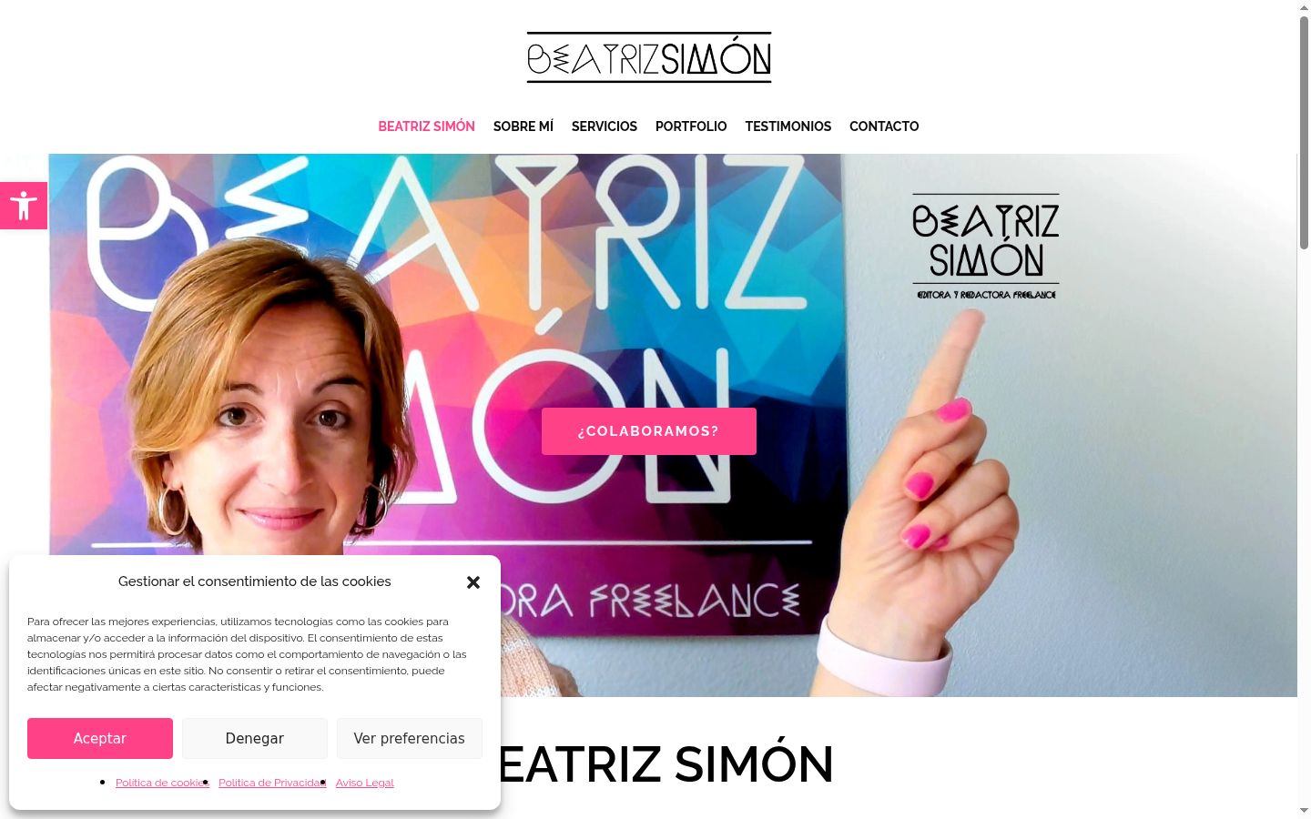 Screenshot of the consent banner shown before any interaction