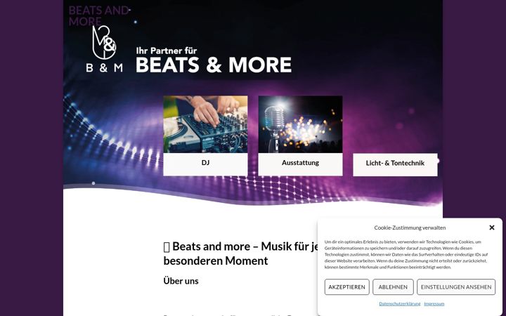 Screenshot van beats-and-more.de