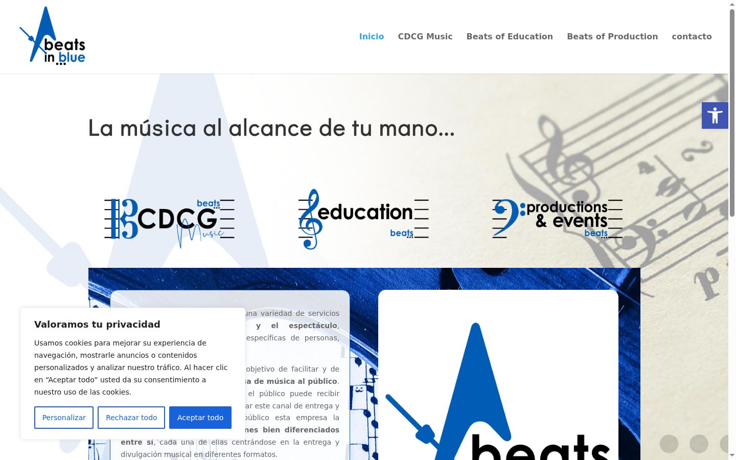Captura de ecrã do banner de consentimento apresentado antes de qualquer interação