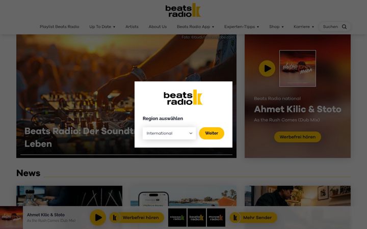 Screenshot of beatsradio.de