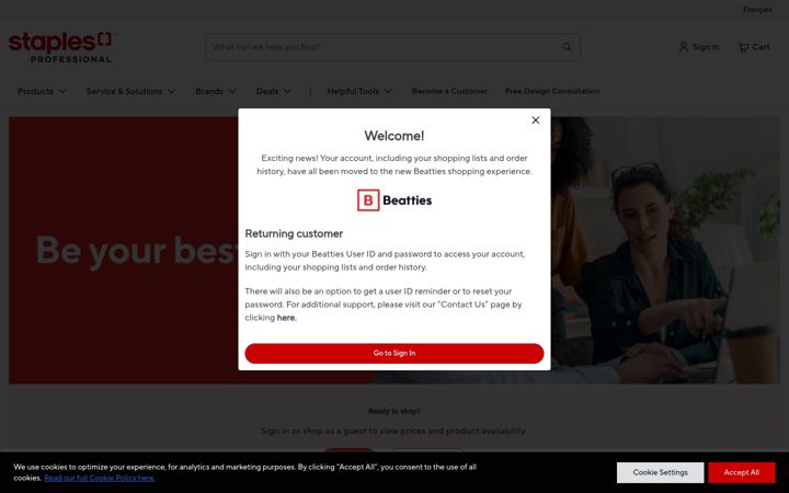 Screenshot of beatties.com