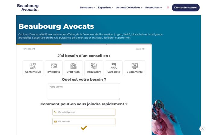 Screenshot of beaubourg-avocats.fr