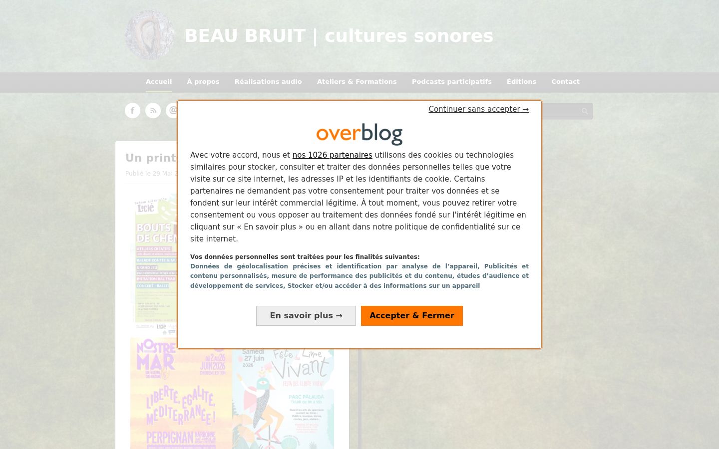 Screenshot tal-banner tal-kunsens muri qabel kwalunkwe interazzjoni