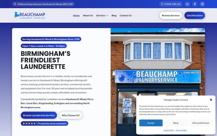 Screenshot of beauchamplaundryservice.co.uk