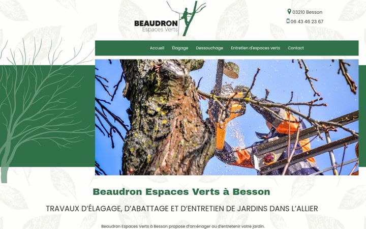 Snímek obrazovky beaudron-espacesverts.fr