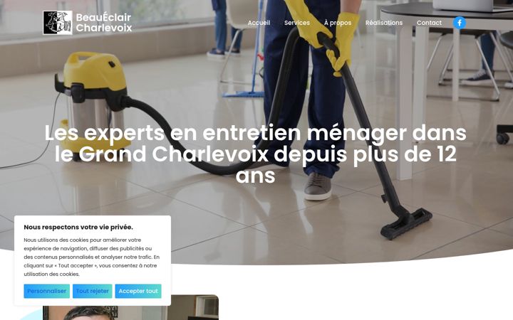 Screenshot of beaueclaircharlevoix.com
