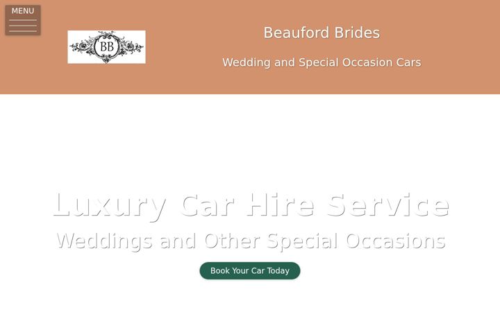 Posnetek zaslona beaufordbridesweddingcars.co.uk