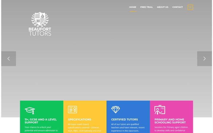 Posnetek zaslona beaufort-tutors.co.uk