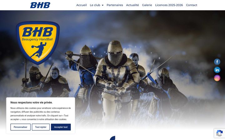 Screenshot of beaugency-handball.fr